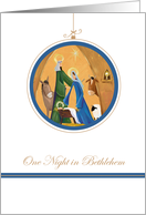 Manger Scene One Night In Bethlehem card