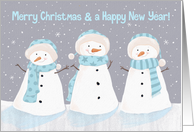 Merry Christmas & a Happy New Year Soft Snowmen card