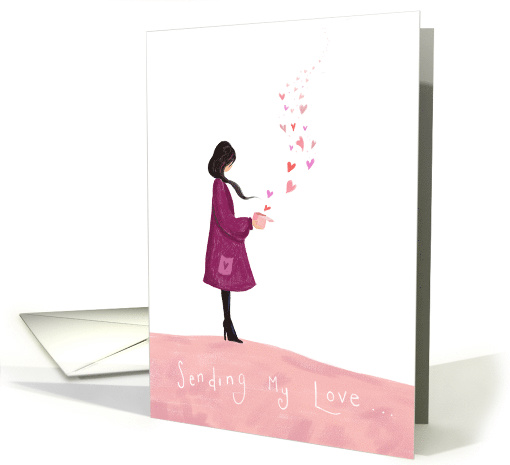 Valentines Girl Love Hearts card (1593984)
