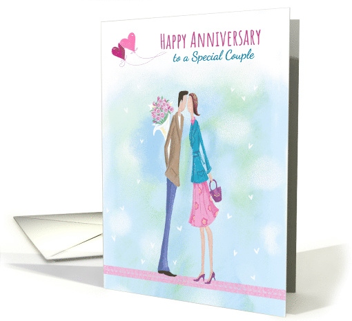 Anniversary to Special Couple Heart Balloons card (1593988)
