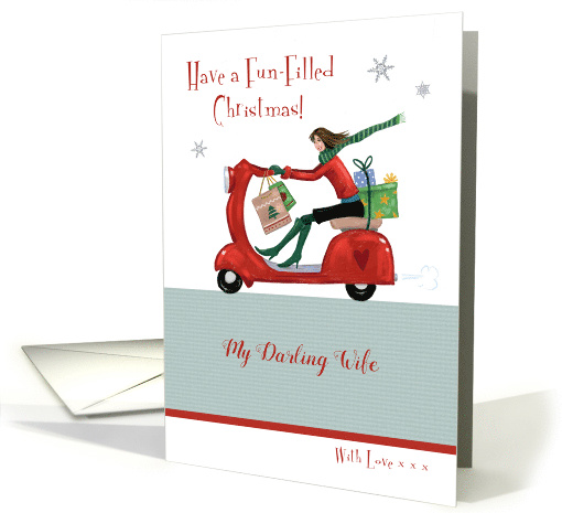 Darling Wife Christmas Holiday Girl Scooter card (1593996)