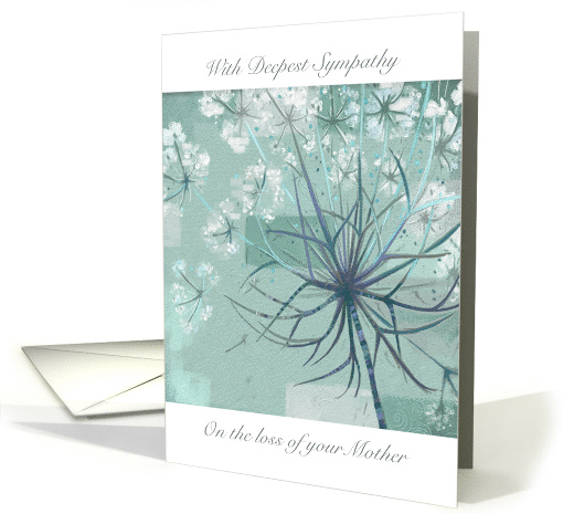 Mother Sympathy Soft Green Modern Abstract Floral card (1594790)