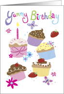 Yummy Birthday Fun Cupcakes card