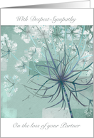 Partner Sympathy Soft Green Modern Abstract Floral card