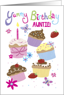 Auntie Yummy Birthday Fun Cupcakes card