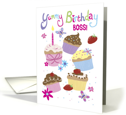 Boss Yummy Birthday Fun Cupcakes card (1594932)