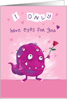 Valentine Funny Monster Eyes card