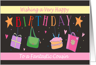 Fantastic Cousin Hanging Bags Gifts Cake card