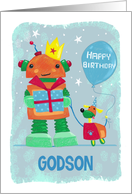 Godson Robot and Dog Birthday card