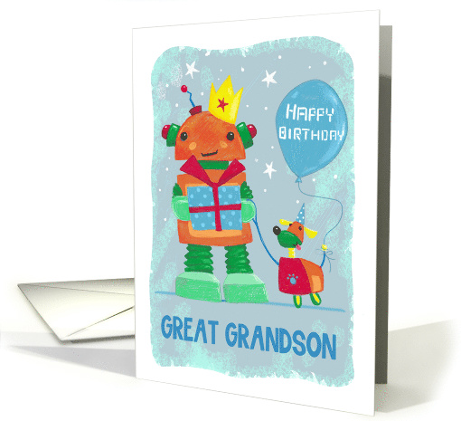 Great Grandson Robot and Dog Birthday card (1598086)