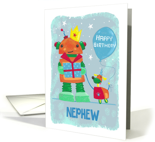 Nephew Robot and Dog Birthday card (1598092)