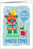 Robot Birthday Party Invitation card