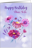 Wife Birthday Soft Pastel Flowers card