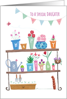 Daughter Happy Birthday Flower Plant Pots card