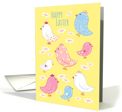 Happy Easter Patterned Chicks on Yellow card (1604146)