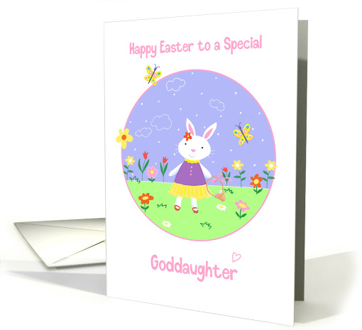 Special Goddaughter Easter Bunny Flowers & Butterflies card (1604510)