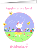 Special Goddaughter Easter Bunny Flowers & Butterflies card