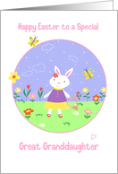 Special Great Granddaughter Easter Bunny Flowers & Butterflies card