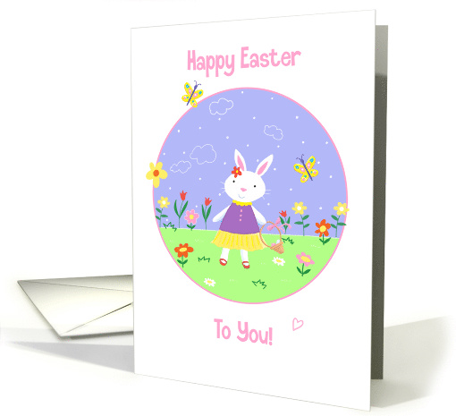 Happy Easter To You Bunny Flowers & Butterflies card (1604518)