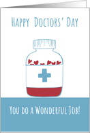 Happy Doctors’ Day Heart Medicine bottle card