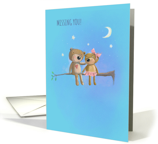 Missing you whimsical bears in moonlight card (1606072)