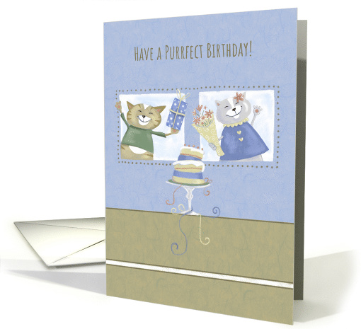 Purrfect Birthday Cats and Cake card (1607470)
