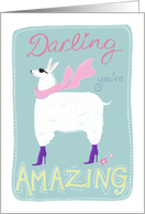 Chic Llama Darling You’re Amazing Birthday card