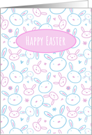 Happy Easter Cute Bunny Pattern card