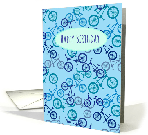 Happy Birthday Blue Bike Lover Pattern card (1611720)