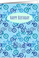 Happy Birthday Blue Bike Lover Pattern card