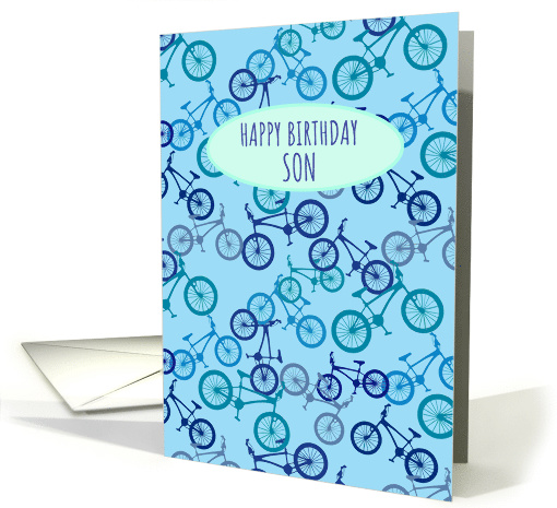 Son Happy Birthday Blue Bike Lover Pattern card (1611726)