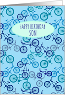 Son Happy Birthday Blue Bike Lover Pattern card