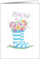 Thank You Floral Wellington Boots card