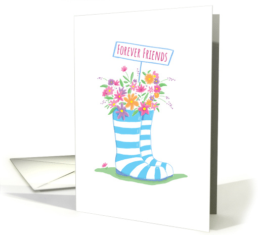 Forever Friends Friendship Floral Wellington Boots card (1615408)