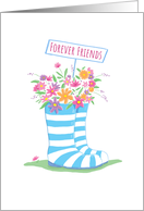 Forever Friends Friendship Floral Wellington Boots card