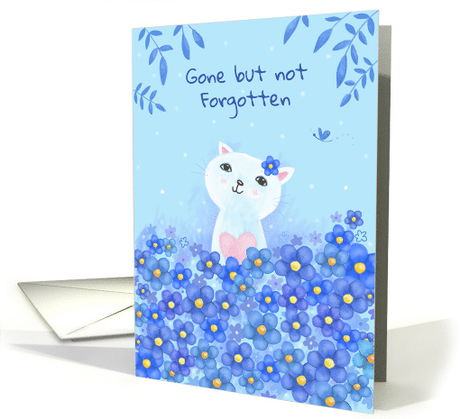 Sympathy Forget Me Not Flowers Cat card (1620704)