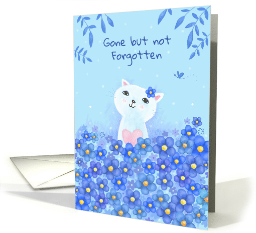 Sympathy Forget Me Not Flowers Cat card (1620704)