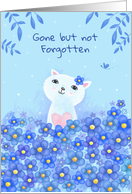 Sympathy Forget Me Not Flowers Cat card