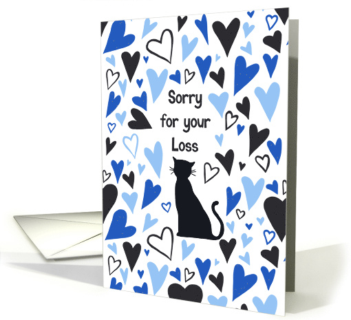 Cat Sorry for your Loss Heart Pattern Sympathy card (1620770)