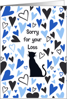 Cat Sorry for your Loss Heart Pattern Sympathy card