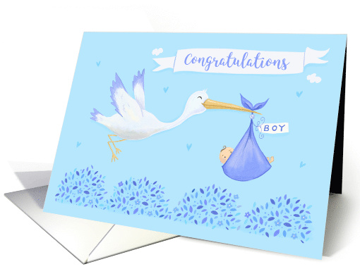 Baby Boy Congratulations Stork card (1630724)