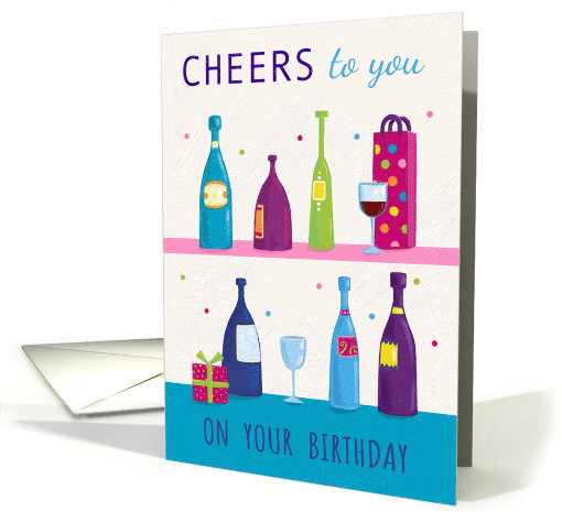 Modern Birthday Bottle Cheers card (1630802)