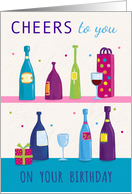 Modern Birthday Bottle Cheers card