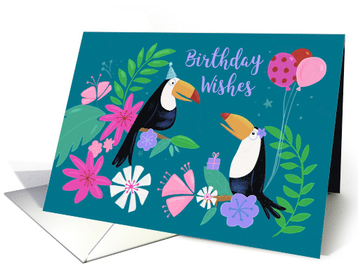 Birthday Wishes Tropical Toucans card (1631538)
