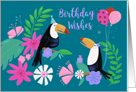 Birthday Wishes Tropical Toucans card