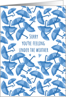 Get Well Under the Weather Blue Umbrella card