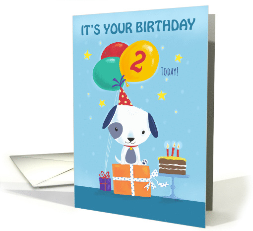 2 Today Birthday Cute Dog with Balloons card (1636386)