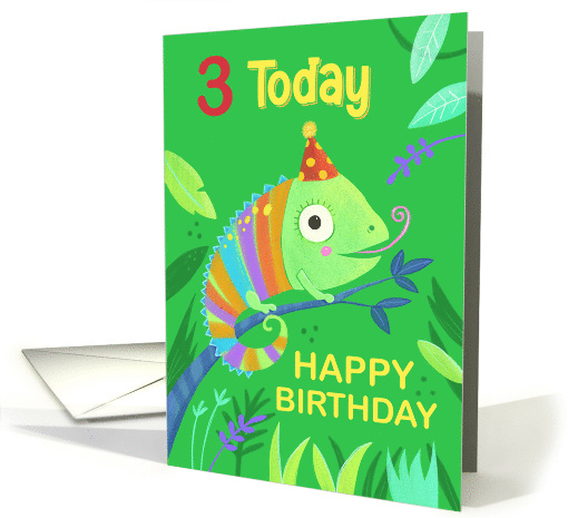 3 Today Birthday Cute Chameleon card (1636396)
