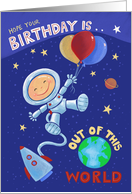 Birthday Astronaut Boy Space Theme card