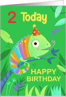 2 Today Birthday Cute Chameleon card